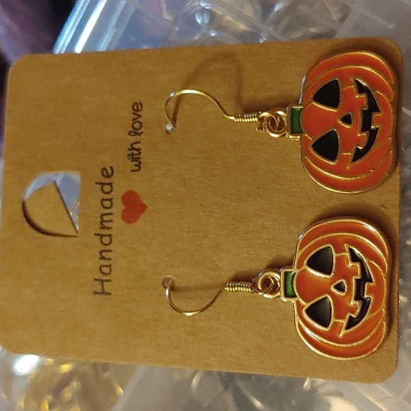 Pumpkin Halloween NEW Earrings 2 for $8 Handmade Kids Women - Picture 2 of 3
